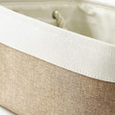 Fabric Storage Baskets - Rectangular Baskets for Organizing Fabric, Shelves & Decorative Use (White & Khaki) by TinyTreasures Baby Boutique