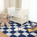 Super Soft Rug for Bedroom, 5x7 ft Blue and White Area Rug Classic Checkered Shaggy Anti-Skid High Pile Soft Fluffy Rug Fuzzy Carpet for Living Room Bedroom Kids Room Nursery, Dorm by TinyTreasures Baby Boutique