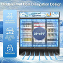 Tylza Commercial Refrigerator, Three Glass Door Display Beverage Fridge, 59.06 Cu Ft Upright Beverage Cooler Merchandiser with Replaceable Advertising Light Board, Rebound Door, Fast Cooling by CozyNest Decor