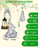 Solar Garden Statues Outdoor Decor- Yard Decorations for Patio, Balcony, Backyard, Lawn Ornaments - Elephants Figurines with LED Light- Unique Birthday House Warming Gifts for Women, Mom, Grandma by CozyNest Decor