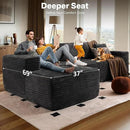 104" Cloudy Sectional L Shaped Couch for Living Room, No Assembly Required, Modular Comfy Sofa with Deep Seat, Fluffy Couch with Sleeper Chaise for Apartment Lounge (Grey) by CozyNest Decor