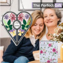 KY&BOSAM Heart Suncatcher Grandma Stained Glass for Windows Hangings Ornament Wind Chimes with Pressed Real Flower Heart Embedded in Glass Birthday Gifts for Women Grandma Mother`s Day Christmas Decor by GreenHaven Gardens