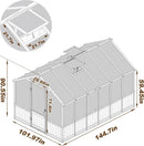 MUPATER 8' x 12' Outdoors Walk-in Greenhouse, Wood Greenhouse with Ventilated Window and Lockable Door, 6mm Polycarbonate Panels for UV Protection and Heat Insulation,Suitable for Patio, Backyard by GreenHaven Gardens