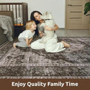 AMOAMI-3X5 Area Rug-Soft Washable Vintage Throw Accent Rugs for Living Room, Entryway, Bedroom, Kitchen, Bathroom, Laundry Room, Kitchen, Bathroom, Bedside, No Slip Brick/Brown by CozyNest Decor
