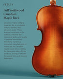 Fesley Violin Fiddle Full Set: 4/4 Polished Violin Kit for Beginners, Acoustic Violin with Hard Case, Solidwood Hand Made Starter Kit with Bow, Rosin, Shoulder Rest, Tuner, Extra Strings by TinyTreasures Baby Boutique