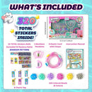 MooCubic Rolls Stickers Jewelry Making Kit, Includes 320 Mini Sticky, Builds 6 Bracelet or 2 Necklace, 200 Beads & 2 Pendants, Wearable DIY Friendship Gift for Kids Ages 5+ Girls & Boys (M1) by TinyTreasures Baby Boutique