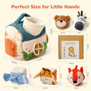 Youuys Baby Toys 6 -12 Months - Jungle Soft Stuffed Animal Set with Rattle, Crinkle Paper, Squeaker, Mirror - Toddlers Sensory Montessori Toy for 6 Month Old Babies, 1-3 Year Old Boy Girl Gifts by TinyTreasures Baby Boutique