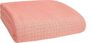 BELIZZI HOME 100% Cotton Bed Blanket, Breathable Bed Blanket King Size, Cotton Thermal Blankets King, Perfect for Layering Any Bed for All Season, Peach by CozyNest Decor