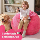 Homguava 2FT Bean Bag Chair,Teardrop Bean Bags Small Beanbag Chair with Memory Foam Filled and Ultra Soft Corduroy Cover for Living Room, Bedroom (Small,Pink) by TinyTreasures Baby Boutique