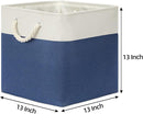 Bidtakay Storage Baskets Large Cube Storage Bins Fabric Baskets for Organizing Shelves 13x13 Navy Blue Square Storage Bins Large Set of 3 Linen Closet Organizers for Cabinet Home by TinyTreasures Baby Boutique