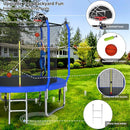 Upgraded Trampoline 8FT/10FT/12FT/14FT With Basketball Hoop, Light, Sprinkler, Stakes - Outdoor Backyard for 4-6 Kids and Adults by TinyTreasures Baby Boutique