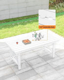 HDPE Outdoor Dining Table, 66.9” Rectangle Patio Dining Table for 6, All-Weather HDPE Outdoor Table with 2.2” Umbrella Hole, HDPE Patio Furniture for Deck, Backyard, Garden, Pool, Pearl by CozyNest Decor