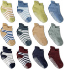 Zaples Baby Non Slip Grip Ankle Socks with Non Skid Soles for Infants Toddlers Kids Boys Girls by TinyTreasures Baby Boutique