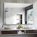 Silver Bathroom Mirror, 48"X36" Rectangle Mirrors for Wall Metal Frame, Bathroom Rectangular Mirror Modern Wall Mirror for Bedroom Living Room, Hangs Horizontal or Vertical by CozyNest Decor
