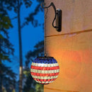 American Flag Solar Hanging Lanterns Outdoor Waterproof Glass Mosaic Gazing Ball Globe Hanging Lantern Lights for Patio Garden Yard Home Decor (Red) by GreenHaven Gardens
