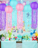 18 Pcs Jellyfish Paper Lanterns Mermaid Birthday Decorations Hanging Lantern Lamps for Ocean Theme Decor Under The Sea Party Supplies by GreenHaven Gardens