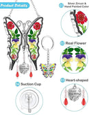 KY&BOSAM Butterfly Suncatcher Gifts for Mom for Windows Hangings I Love You Mom Pressed Flower Between Wings Glass Metal Engraved Charm Birthday Gifts for Women Mom Mother's Day Valentine's Christmas by GreenHaven Gardens