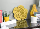 NAT & Jules Rose Flower Shaped Dimensional Indoor Outdoor 12 inch Cast Resin Decorative Garden Stepping Stone, Patio, Walkway Sculpture Yard Art, Yellow by CozyNest Decor