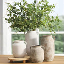 Large Flower Vase Home Decor - 12 inch Tall Ceramic Farmhouse White Rustic Table Vases with Handle Living Room Decoration Decorative Modern for Fireplace Kitchen by CozyNest Decor