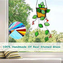 Royxen Stained Glass Window Hanging, Sun Catcher, Suncatchers for Windows Hanging, Green Plants with Yellow Pot by GreenHaven Gardens