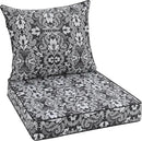 Favoyard Outdoor Seat Cushion 22 x 22 x 3 in Waterproof Pattern Fade Resistant Cover Removable Patio Furniture Cushions Deep Seat & Back Cushion Set with Adjustable Straps for Patio Chair Sofa Couch by GreenHaven Gardens