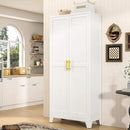 71" Tall Metal Pantry Storage Cabinet with Doors and 4 Adjustable Shelves, White Kitchen Food Pantry Cabinets, Tall Freestanding Cupboard for Kitchen, Dining Room or Living Room by CozyNest Decor