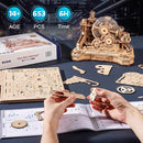ROKR 3D Wooden Puzzles for Adults Miniature Marble Run Building Toys,DIY Pinball Machine Model Kits-Gear Ball Challenge EGC01 by TinyTreasures Baby Boutique
