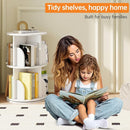 Rotating 2-Tier Bookshelf, 360° Spinning Corner Bookcase with Lazy Susan, White Space Saving Organizer for Study Room, Home Office, Kids Rooms, Bedroom, Adults & Kids by TinyTreasures Baby Boutique