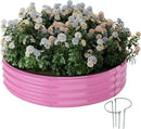 Galvanized Metal Planter Round Raised Garden Bed Kit for Gardening Outdoor，2x2x1ft Grow Garden Box Raised Flower Bed，Round Galvanized Planter Outdoor Metal Fire Pit Ring by GreenHaven Gardens