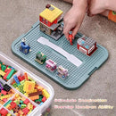 Toys Organizer Storage Case for Lego Box Kids Toy Stackable Building Blocks with Lids Bins Adjustable Lego Storage Containers Plastic Toy Box Green 2 Layers by CozyNest Decor