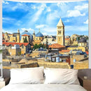 AMM Western Wall Tapestry Jerusalem Old City Church Tapestry for Bedroom Aesthetic Mediterranean Landscape Tapestries Wall Hanging for Living Room Dorm Office 80 x 60 Inch by CozyNest Decor