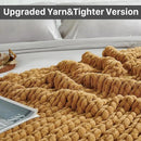 Esterra Chunky Knit Throw Blanket Newly Upgraded Heavy Tighter Version, Handmade Chenille Throw Super Soft, Thick Yarn Cable Knit Crochet Throw Blanket for Couch Bed Sofa (50"x60" Mustard Yellow) by CozyNest Decor