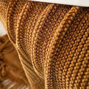 lifein Throw Blanket for Couch, Soft Boho Decor Bed Throw,Cozy Brown Knitted Chenille Small Farmhouse Lightweight Throw for Spring(Golden Brown,60 * 80") by CozyNest Decor