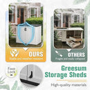 Greesum Outdoor Horizontal Storage Sheds 27 Cu.ft Resin Large Storaged Box Weather Resistance, Without Shelf, Easy to Assemble, Prefect for Garden, Patios, Backyards, White by GreenHaven Gardens