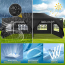 COBIZI 13x26 Pop Up Tent Heavy Duty Canopy with Removable Sidewalls Party Tent Outdoor Wedding Large Event Tent with Roller Bag for Garden Lawn Waterproof UPF 50+ Easy Up, Black (Framework Upgraded) by GreenHaven Gardens