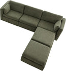CHITA Oversized Modular Cloud Sectional Fabric Sofa Set, FSC Certified U Shaped Couch Reversible Chaise Modular Sectional,112 inch Width,5 Seat Modular Sofa Includes 2 Storage Ottomans, Moss Green by CozyNest Decor