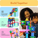 PicassoTiles 108pc 3-in-1 Marble Run Car Race Track Combo Magnetic Tiles PicassoToys Magnet Building Block Educational Construction Toy Playset STEM STEAM Learning Kit Child Brain Development PTG108 by TinyTreasures Baby Boutique