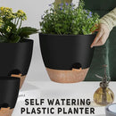 12" 10" 9" Large Self Watering Plant Pots, 3 Pack Flower Pots Planters with Multi Mesh Drainage Holes for Indoor Outdoor Garden Plants and Flowers (Black) by GreenHaven Gardens