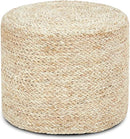 Wimarsbon 18'' Ottoman Pouf, Natural Braided Poof, Rustic Handweave Lounge Pouffe, Boho Footrest Stool for Bedroom, Accent Table or Seat for Living Room (Natural Corn Husk) by CozyNest Decor