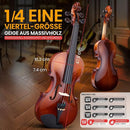 Pyle 1/4 Size Beginner Violin Starter Kit, Violin Starter Package with Travel Case & Bow, Extra Strings, Digital Tuner, Shoulder Rest & Cleaning Cloth for Students, Kids, Adults by TinyTreasures Baby Boutique
