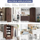 JXQTLINGMU Farmhouse Kitchen Pantry Cabinet - 72" Tall Wood Kitchen Storage Cabinets with Adjustable Shelves & 2 Barn Doors & Drawer, Versatile Storage for Dining Room, Bathroom, Rustic Brown by CozyNest Decor