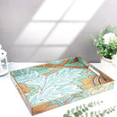 Spsyrine Serving Tray with Handles, Plastic Decorative Tray for Coffee Table, Living Room, Home Decor, Sunflower by CozyNest Decor