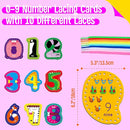 10 Pieces Number Lacing Cards, 0-9 Double Sided Sewing Cards with 10 Colorful Laces, Imagination Development Lacing Toys Games for Children Educational and Learning Activity by TinyTreasures Baby Boutique