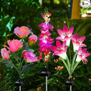 Solar Garden Lights - 6 Pack Solar Flowers with Lily Rose Delphinium, Waterproof Gardening Gifts for Mom, Grandma, Women - Multi-Color Changing Outdoor Lights for Garden, Yard, Patio, Lawn by GreenHaven Gardens
