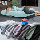 MOON PARK Pregnancy Pillows for Sleeping - U Shaped Full Body Maternity Pillow with Removable Cover - Support for Back, Legs, Belly, HIPS - 57 Inch - Ice Blue - Cooling Cover by TinyTreasures Baby Boutique