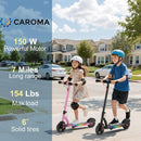Caroma Electric Scooter for Kids Ages 6-12,150W/180WMotor,10 MPH Max Speed & 7 Miles,Colorful Lights,Adjustable Height & Speed,LED Display,Foldable Kids Electric Scooter 132 Lbs Max Load,Idea Gift by TinyTreasures Baby Boutique