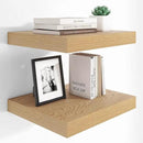 Heimlove 12 Inch Deep Floating Shelves, 16 x 12 inches Long Wall Shelf, Large Extra Display Shelf & Storage Shelf, Rustic Wood Wall Shelves for Fireplace Mantel, Oak - 2Pack by CozyNest Decor