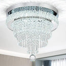 16“ Crystal Chandeliers Light Flush Mount Ceiling Light Fixtures Round Modern LED Chandelier for Living Room Bedroom Dining Room Closet Hallway (Cool White) by CozyNest Decor