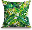 TSSOHU Orange Leaves Outdoor Throw Pillow Cover - Green Tropical Palm, Banana Leaves Decorative Cushion Cases - Farmhouse Style Home Decor for Couch - 18x18 inch by CozyNest Decor
