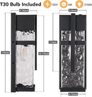 Hammered Glass Outdoor Wall Lantern, Dusk to Dawn Wall Sconce Lighting, 2 Pack Outdoor Light Fixtures, Exterior Porch Light with Waterproof, Modern Wall Lamp for Garage, Doorway, Patio(Bulb Included) by CozyNest Decor